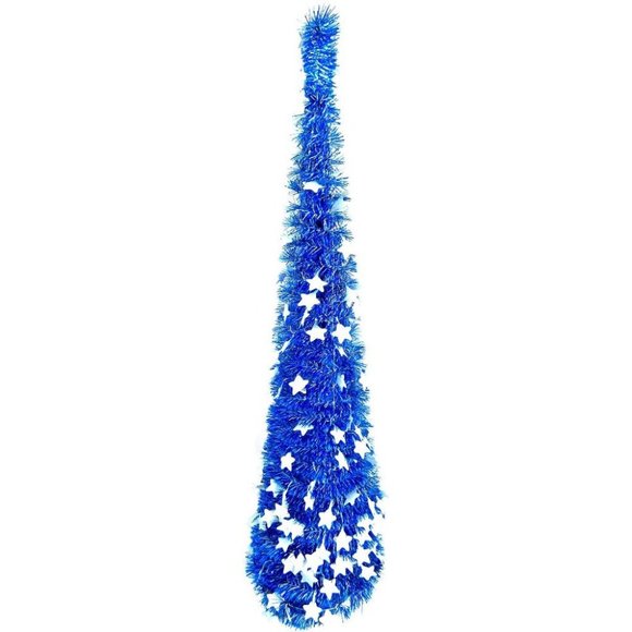 5 ft. Pop Up Christmas Tinsel Tree Collapsible wit - Picture 1 of 4